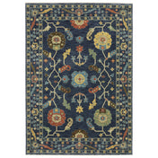 Area Rug, Polypropylene with Blue and Gold Tones