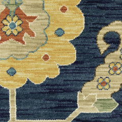 Area Rug, Polypropylene with Blue and Gold Tones