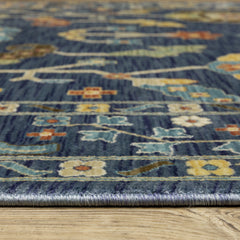 Area Rug, Polypropylene with Blue and Gold Tones