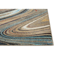 Area Rug, Polypropylene with Jute Backing in Black, Brown and Blue