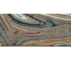 Area Rug, Polypropylene with Jute Backing in Black, Brown and Blue