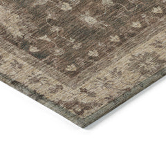 Area Rug, Rectangle 10 Ft x 14 Ft in Brown Polyester