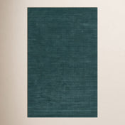 Area Rug, Rectangle 5 x 8 ft in Blue Wool