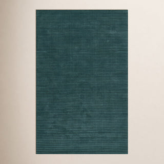Area Rug, Rectangle 5 x 8 ft in Blue Wool