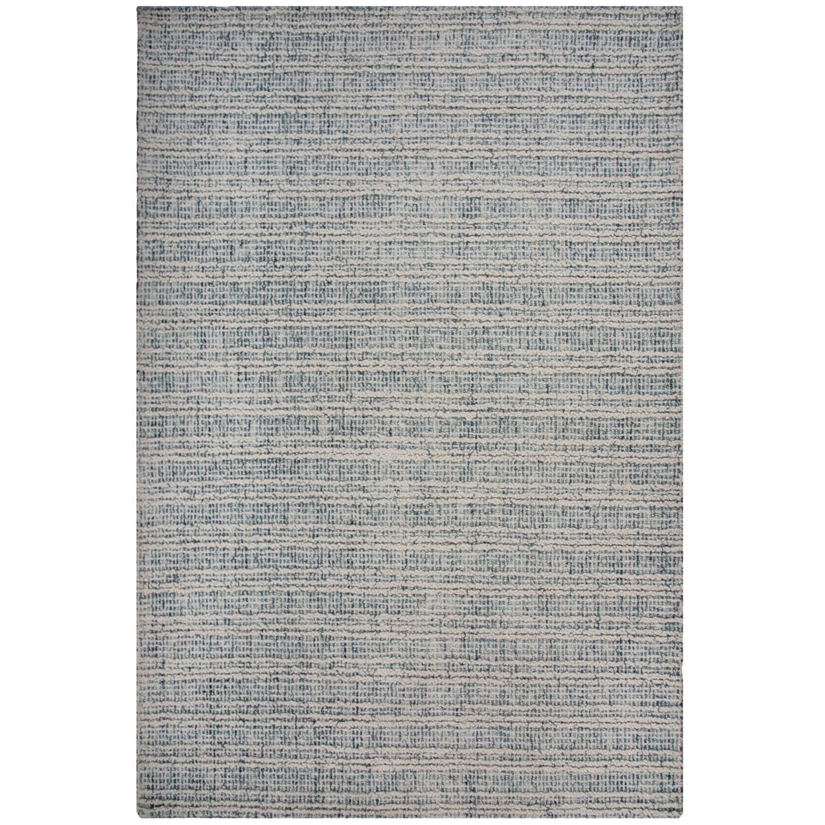 Area Rug, Rectangle 7 ft 9 in x 9 ft 9 in, Blue Hand Tufted Wool