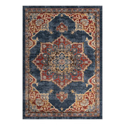 Area Rug, Rectangle 8 ft x 10 ft in Blue Polypropylene