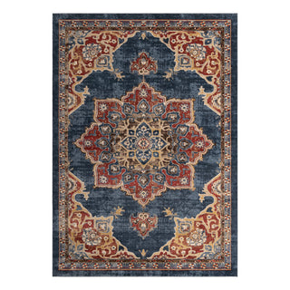 Area Rug, Rectangle 8 ft x 10 ft in Blue Polypropylene