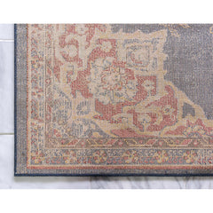 Area Rug, Rectangle 8 ft x 10 ft in Blue Polypropylene