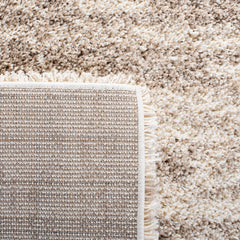 Area Rug, Rectangle 8 ft x 10 ft in Brown and Ivory with Scalloped Edges