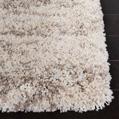 Area Rug, Rectangle 8 ft x 10 ft in Brown and Ivory with Scalloped Edges