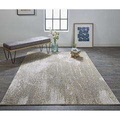 Area Rug, Rectangle 8 ft x 10 ft with Abstract Pattern
