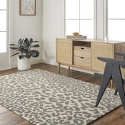 Area Rug, Rectangle 8 ft x 11 ft in Gray Wool
