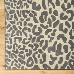 Area Rug, Rectangle 8 ft x 11 ft in Gray Wool