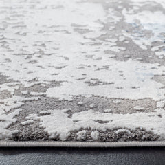 Area Rug, Rectangle 8 x 10 ft in Blue and Gray