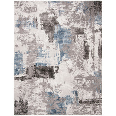 Area Rug, Rectangle 8 x 10 ft in Blue and Gray