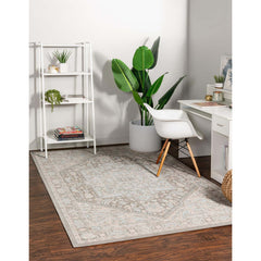 Area Rug, Rectangle 9 Ft by 12 Ft in Gray