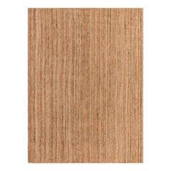 Area Rug, Rectangle 9' x 12'2", Beige Hand Woven Jute