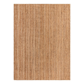 Area Rug, Rectangle 9' x 12'2", Beige Hand Woven Jute