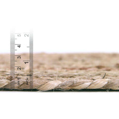 Area Rug, Rectangle 9' x 12'2", Beige Hand Woven Jute