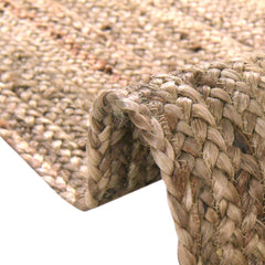 Area Rug, Rectangle 9' x 12'2", Beige Hand Woven Jute