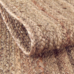 Area Rug, Rectangle 9' x 12'2", Beige Hand Woven Jute