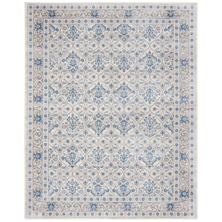 Area Rug, Rectangle 9 x 12 ft, Light Gray/Blue Polypropylene