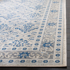 Area Rug, Rectangle 9 x 12 ft, Light Gray/Blue Polypropylene