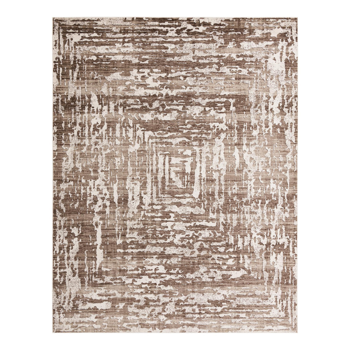 Area Rug, Rectangle, Brown Geometric Pattern