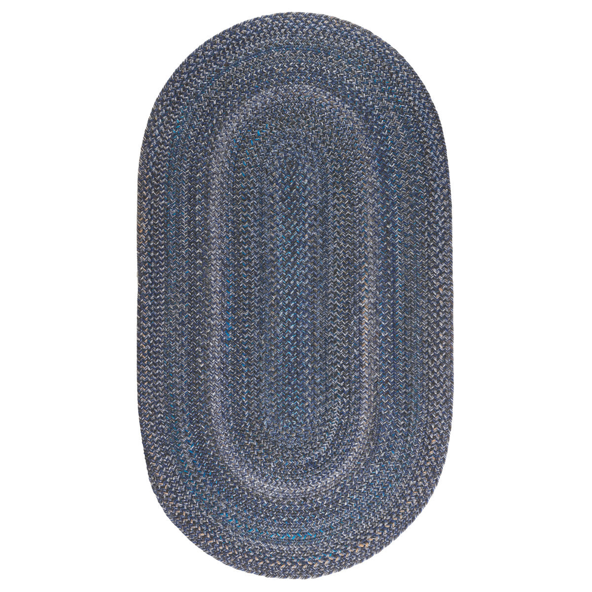 Area Rug, Reversible Oval 5 Ft x 7 Ft in Navy