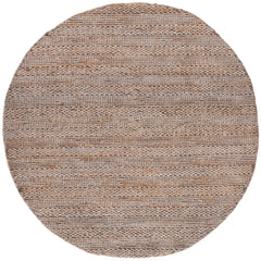 Area Rug, Round 6 Ft, Beige Hand Woven Cotton and Jute