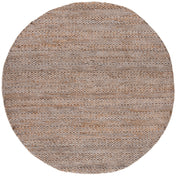 Area Rug, Round 6 Ft, Beige Hand Woven Cotton and Jute
