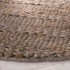 Area Rug, Round 6 Ft, Beige Hand Woven Cotton and Jute