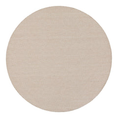 Area Rug, Round 7 Ft 10 In, Beige Wool Flatweave