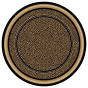 Area Rug, Round 7 ft 7 in, Brown Nylon with Animal Print