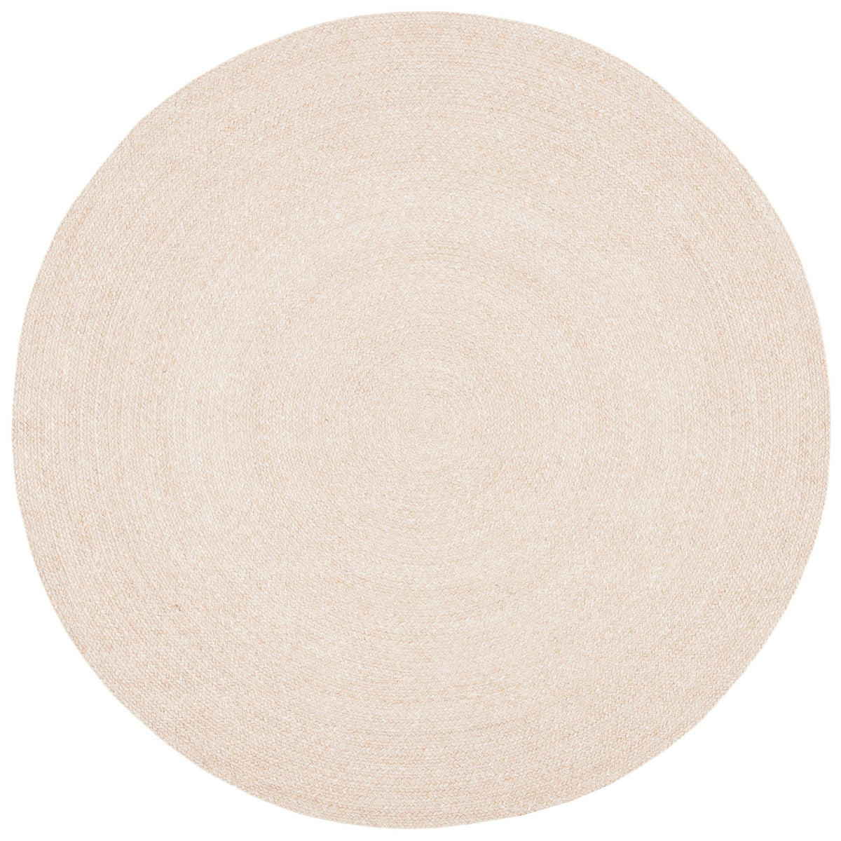 Area Rug, Round 8 ft, Beige Hand-Woven Polyester