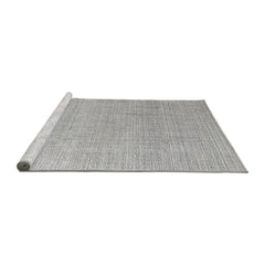 Area Rug, Round 8 Ft, Gray Polyester Chenille