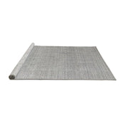Area Rug, Round 8 Ft, Gray Polyester Chenille