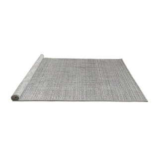 Area Rug, Round 8 Ft, Gray Polyester Chenille
