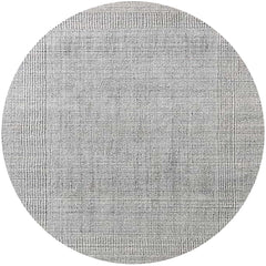 Area Rug, Round 8 Ft, Gray Polyester Chenille