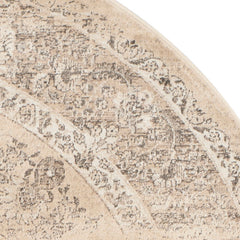 Area Rug, Round 8 Ft in Beige with Abstract Pattern