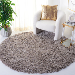 Area Rug, Round 8 Ft Shag, Mushroom Polyester