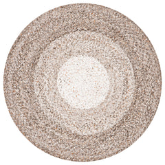 Area Rug, Round 9 Ft, Brown Hand Woven Polyester