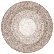 Area Rug, Round 9 Ft, Brown Hand Woven Polyester