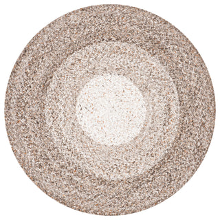 Area Rug, Round 9 Ft, Brown Hand Woven Polyester