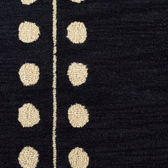 Area Rug, Runner 2'6" x 8', Wool in Navy and Sand