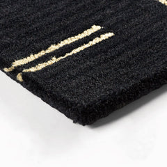 Area Rug, Runner 2'6" x 8', Wool in Navy and Sand