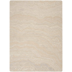 Area Rug, Runner 7'9" x 9'9" in Beige Wool