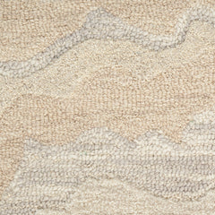 Area Rug, Runner 7'9" x 9'9" in Beige Wool