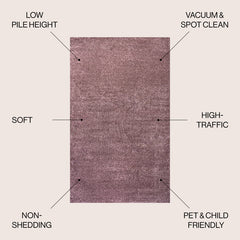 Area Rug, Solid, 8'8" x 12' in Light Purple