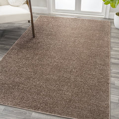 Area Rug, Solid Polypropylene in Brown